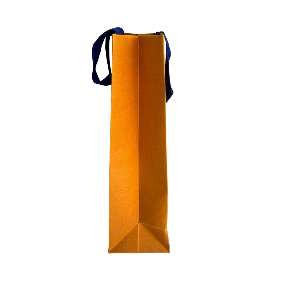 Louis Vuitton Orange‎ Shopping Bag Blue Handles Tall Medium Luxury Gift Bag Tote